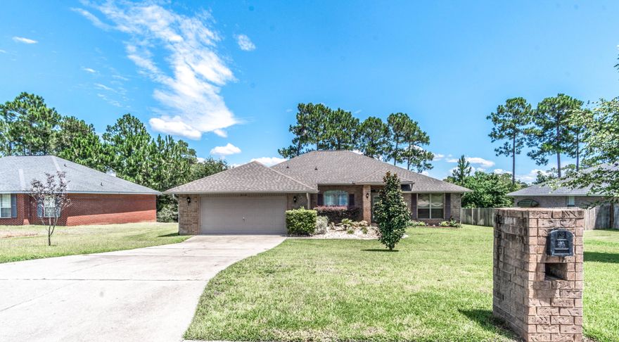 This gorgeous 4/3 home is located in the desirable neighborhood of Alicia's Place in South Crestview. Less than a 15 minute drive to 7th group and Duke, 30 minutes to Destin and Eglin AFB, and is south of I-10! This home offers a spacious, updated, and open floorplan with separate office and formal dining room. This a split floorplan with an oversized master bedroom and master bath featuring double vanities, two walk in closets and access to back patio. The backyard is private with no neighbors behind the home. Home has French drains accompanying gutters that surround the home. Schedule your private tour today! Buyer to verify all facts deemed important.