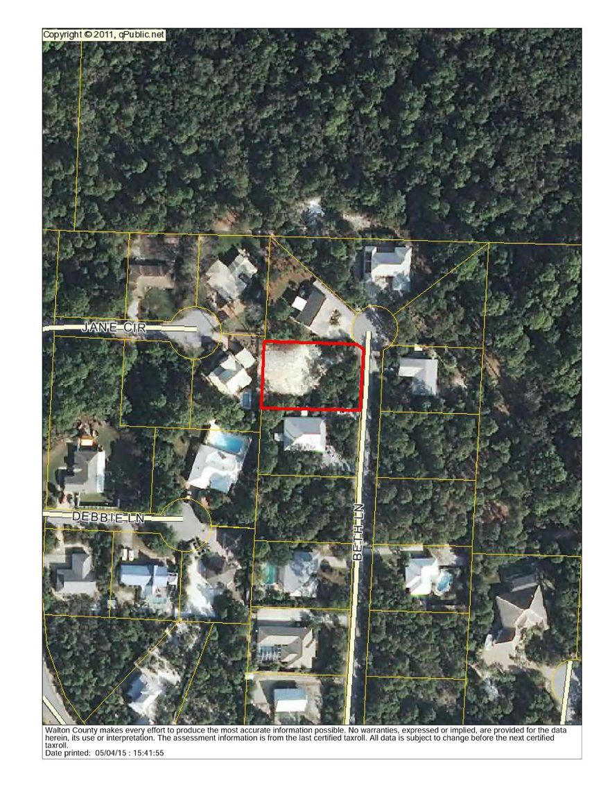 Cleared Lot Ready to Build in less than 1 mile to the beautiful sugar white beaches on 30A. This beautiful lot is located in the Santa Rosa Ridge subdivision. Walking and bike trails lead you to the public beach access on 30A and Gulf Place. This spacious .34 acre lot is large enough for a home, garage and swimming pool. No rental restrictions or homeowner association fees.