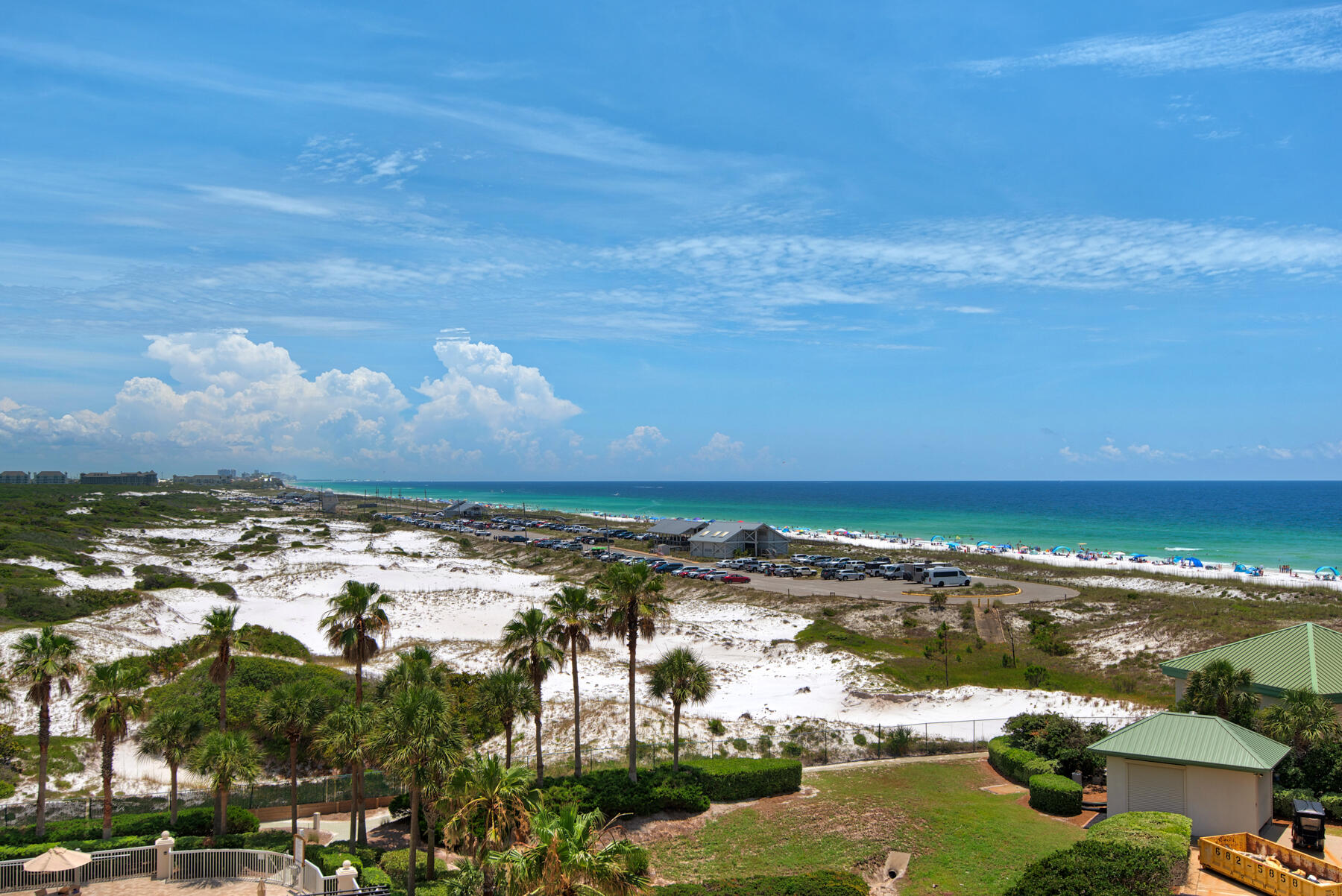 This spacious 3-bedroom, 3-bath furnished corner condo at St. Barth borders Henderson Beach State Park and offers stunning views of sugar sand beaches and the emerald green waters of the Gulf of Mexico. With over 2,200 sq. ft., this condo is ideal as a full-time residence or second home. Enter the foyer that opens to the very spacious living, dining and kitchen area, as well as a laundry room off the kitchen. The gulf facing terrace is accessible from both the living area and master bedroom. A large west facing window in the dining area provides views of the lagoon pool, Gulf of Mexico and Destin's incredible sunsets. The master suite with floor-to-ceiling windows offers incredible views. There are two large closets and a linen closet. The master bath includes double vanities, Jacuzzi tub walk-in shower, and water closet. Both guest rooms are spacious with en-suite baths and large closets with sliding glass doors leading to an additional terrace providing views of the resort. This condo is being sold furnished and includes a deeded garage space and climate-controlled storage space. St. Barth has a beautiful lobby, private pool, grill area and a dedicated beach access walkover. There is a studio unit on the lobby level that owners can reserve for their overflow guests and pay only a cleaning fee. Silver Shells is the premier resort in Destin. It is guarded and gated 24/7. Community amenities include approximately 1000 ft. of beach frontage, an enormous lagoon pool, hot tub and kiddie pool, children's playground, 6 pickle ball courts, 2 tennis courts, basketball court, separate cardio and weight rooms and 1000 ft. of beach frontage. On-site conveniences include a Ruth's Chris Steakhouse, Silver Shells Day Spa, and the Sand Bar on the beach providing food, drinks, and music.