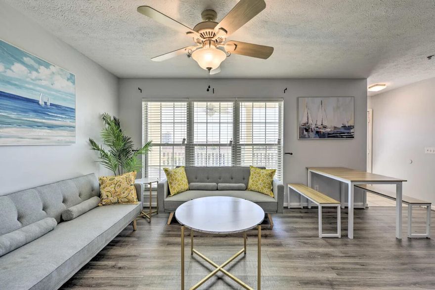 Vacation rental opportunity, this 2-bedroom, 1.5-bathroom condo is a perfect beach oasis in the highly sought-after Horizon South community of Panama City Beach, FL. With 1,246 square feet of thoughtfully designed living space, this Short-Term rental Zoned property presents an incredible opportunity for investors and vacation home seekers alike.Step inside and be greeted by an abundance of natural light that fills the spacious living room and kitchen area, creating a warm and inviting atmosphere. The condo boasts two balconies, one on each floor, providing the ideal spots to relax and enjoy the coastal breeze. From the second-floor balcony, catch a glimpse of the gulf view, adding a touch of tranquility to your everyday life.Recently renovated and fully furnished, this condo