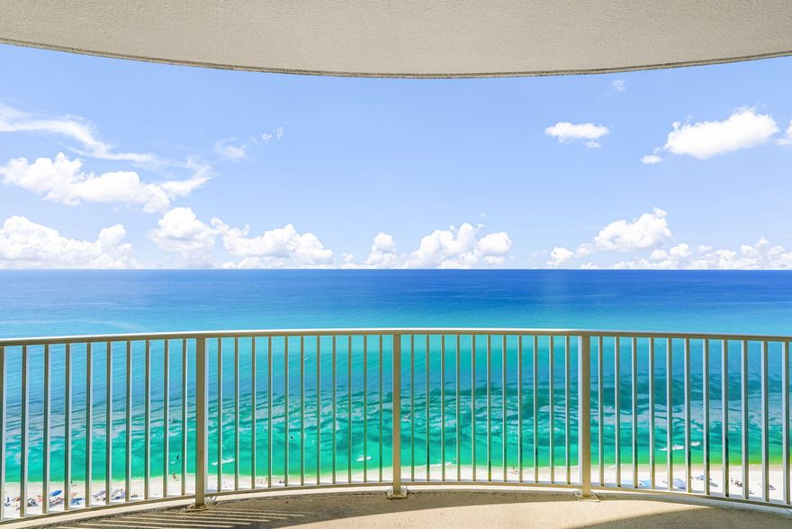 Welcome to this stunning 18th-floor Gulf-front condo at Emerald Isle, offering 2 bedrooms and 2 baths with breathtaking views of the emerald waters. Fully furnished, this residence is ready to serve as a high-performing rental or your own private retreat. From the master suite, living room, dining area, and kitchen, you'll enjoy panoramic Gulf vistas that truly capture coastal living. The highlight of this condo is the oversized 10x28 balcony--one of the largest in Panama City Beach--perfect for morning coffee, sunset entertaining, or simply relaxing with the sound of the waves. Emerald Isle provides a resort-style experience with deeded beach access, indoor and outdoor pools, hot tub, two saunas, fitness center, and BBQ grills. Ideally located just 2 miles from Pier Park and a short drive to 30A and Rosemary Beach, you'll also love having local dining favorites within walking distance. Don't miss this opportunity to own at one of the Gulf Coast's hidden gems. Ask about these great rental numbers, and schedule your private showing today! 
