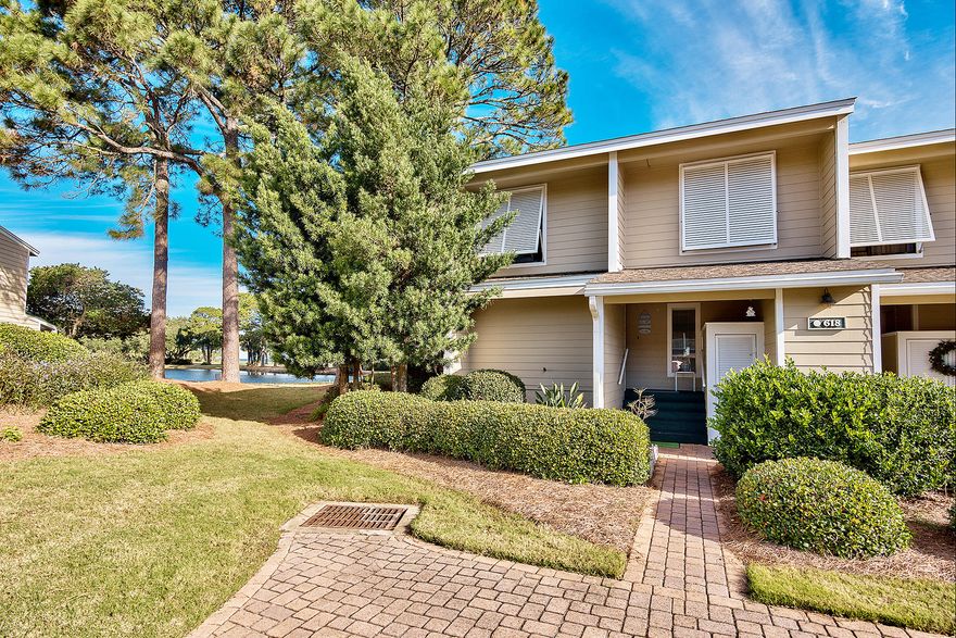 Here's the chance to secure a well-located condo which would be ideal for generating rental income or using as a second home. This exceptional end unit is centrally located on Sandestin Gulf and Beach Resort in Bayou Village, offering peaceful views of the bay, tree-lined lake and golf course from the private screened porch and the second floor master suite balcony. Decorated throughout with neutral colors and the splash of contrasting accents, this bright and airy condo is tucked away in a quiet haven within easy reach of the beautiful beaches of the Emerald Coast and The Choctawhatchee Bay. The first floor of the unit has an open plan carpeted living area with a dedicated formal dining space and well-appointed kitchen space.