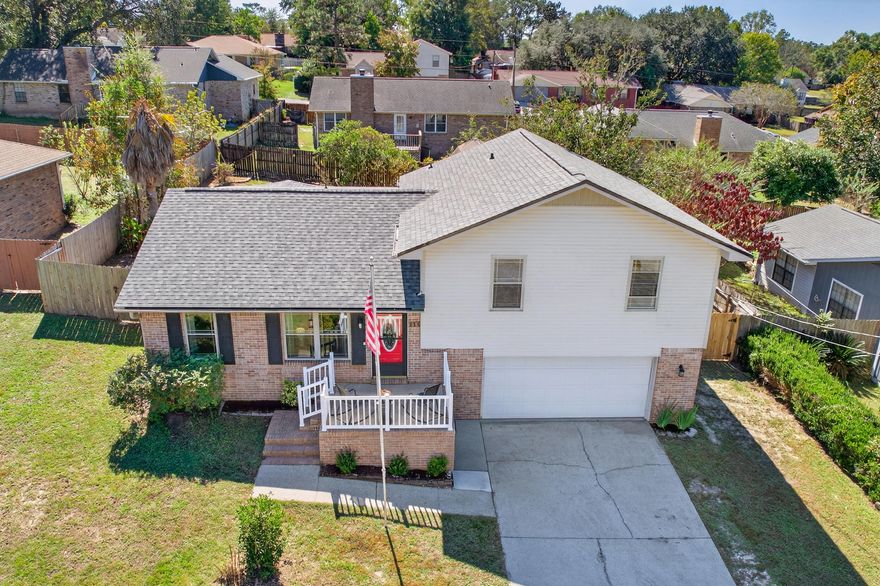 Move-in ready home at the end of a peaceful cul-de-sac in Crestview! VA assumable loan at 2.65%! Features a 2024 roof with warranty, window warranty, and ALL-NEW kitchen appliances. Relax or entertain in the enclosed Florida room. The 2-car garage includes a workbench, storage room & laundry hookups. Sprinkler system sold as-is plus an outdoor shed for extra storage. Seller will replace HVAC with a reasonable offer. Excellent location near I-10, Eglin, Hurlburt, Duke Field & Camp Bull Simmons, schools, Walmart & Crestview Commons. 2005 Stingray boat (at no value to the real property) is negotiable with purchase!