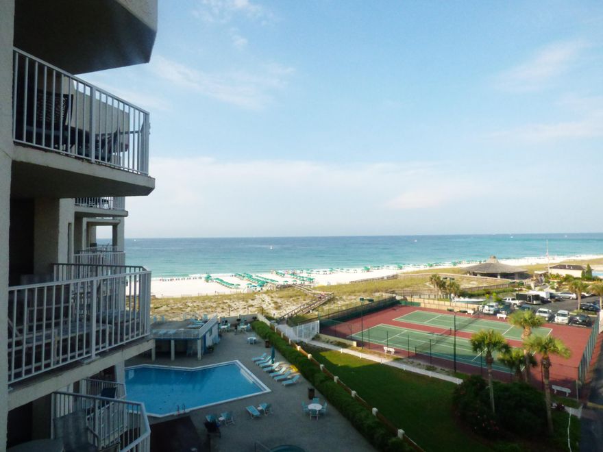 This fully renovated unit with fabulous gulf views looks like something you would see on HGTV! What a stunning kitchen with gorgeous granite, stainless steel appliances, and new white shaker cabinetry. Lots of crown molding and plantation shutters add just the right finishing touches. New flooring throughout includes hardwood, tile and plush carpeting with tempurpedic padding. If rental income is your goal this condo offers a bonus room with bunk beds and will sleep 10 comfortably. Amenities include lighted tennis courts, exercise room, pool, steam and sauna room, game room,heated gulf front pool and hot tub. If you want to live the dream on the Emerald Coast this is the one. Pets are allowed for owners. This unit comes fully furnished.