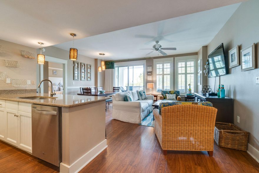 This renovated 5-star rated condo is perfect for family and friends centrally located within the Sandestin Golf & Beach Resort. **VIEW 3D TOUR** Close to the Village of Baytowne Wharf, conference center, tennis, marina & more. The condo has been lovingly cared for by the owners & has a strong rental history as a lock off. It can be used as a 3 bedroom, 2 bedroom and a studio. Located on the 4th floor of Pilot House with an open living space, beautiful kitchen, over-sized balcony, master bedroom & spacious master bath retreat, relaxing furnishings & more. The master bedroom is off the living area with attached master bath including large spa like shower. The opposite side of the living area is 2nd bedroom and bath, 3rd bedroom/studio is attached with the bedroom offering 2 queen beds, kitchenette and full bath.

Pilot House offers a delightful amenity terrace with pool, hot tub, wading pool, grilling area, fitness room and more. In addition, the Founder's Club is an area exclusive for owners overlooking the Baytowne Wharf stage.

Sandestin Golf & Beach Resort features a beautiful white sand beach, casual and fine dining options, tennis, golf, a marina, spas, shopping, daily live entertainment and much more!