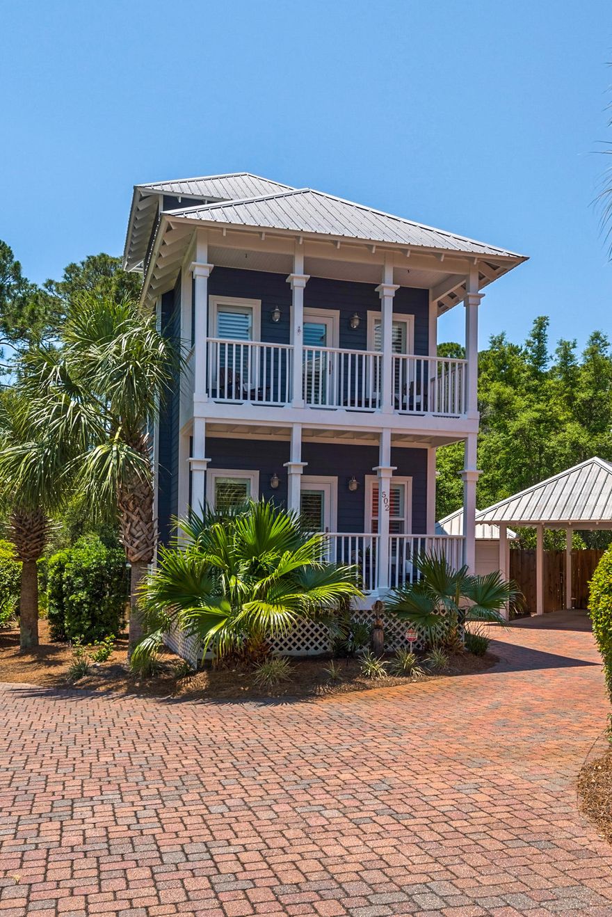 Beautiful Florida cottage located in Old Florida Village, a gated community, on the West end of 30A. This home has been fully renovated and is built on a large, premium corner lot. 4 bedrooms and 3 full bathrooms. The gourmet kitchen includes: Thermador induction cooktop, Bosch dishwasher, oven, and Samsung Fridge. Also located on the first floor is a guest bedroom and full bath. If you are looking for a house with plenty of storage then look no further. On thesecond floor is a spacious Master suite with large split walk-in closet and over-sized bathroom with soaking tub and walk-in shower. The 3rd bedroom is also on the 2nd floor with private bathroom and covered porch. Spacious bunk room on 3rd floor was utilized as the 4th bedroom prefect for kids. The outdoor space is spectacular.
