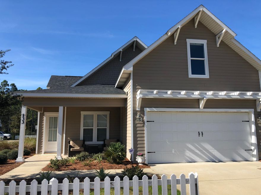 This charming beach cottage on large corner lot will offer 2,447 sq ft with 3 BR, 2.5 BA and large 2 car garage. The spacious master suite is located on the first floor with 2 additional bedrooms on the second floor. The gourmet kitchen will boast granite countertops, custom cabinetry with easy glide drawers and a Whirlpool appliance package. Additional included home features are 10' ceilings on the first floor, 9' ceilings on the second. The attention to detail, and care into each home can be seen in the craftsmanship in every home and community Pool. Priced as unfurnished but will sell furnished. South Walton's Best kept secret, Paradise Cove a coastal cottage living community, located only minutes from the white sands beaches of Seaside, Seagrove and Grayton Beach.