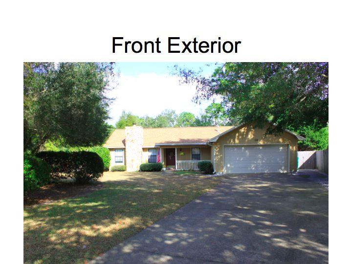 Lovely home in private setting on Cul-De-Sac. In quite subdivision close to shops, Schools, Beaches and Bases. Tiled entrance hall way. Large open Living Room with Fireplace, cathedral ceilings. Private Office off the Living area. Formal Dining room opens to Kitchen, with Breakfast Bar, Tile Flooring, and lots of Cabinets. Spacious Family Room off Kitchen with Door to Fenced backyard, 12x13 patio and 15x17 wood deck. Master Bedroom with Bath, Double vanity, Shower Only. Two other bedrooms share full bath. Many Upgrades on home. New deck 2012, New Kitchen 2013, Teak Hardwood Floors in Dining room. Landscape overhaul in 2014., NON SMOKING UNIT. PET CONSIERED WITH OWNERS APPROVAL AND PAYMNET OF NON REFUNDABLE PET FEE. FULL LAWN SVE INCLUDED IN RENT.