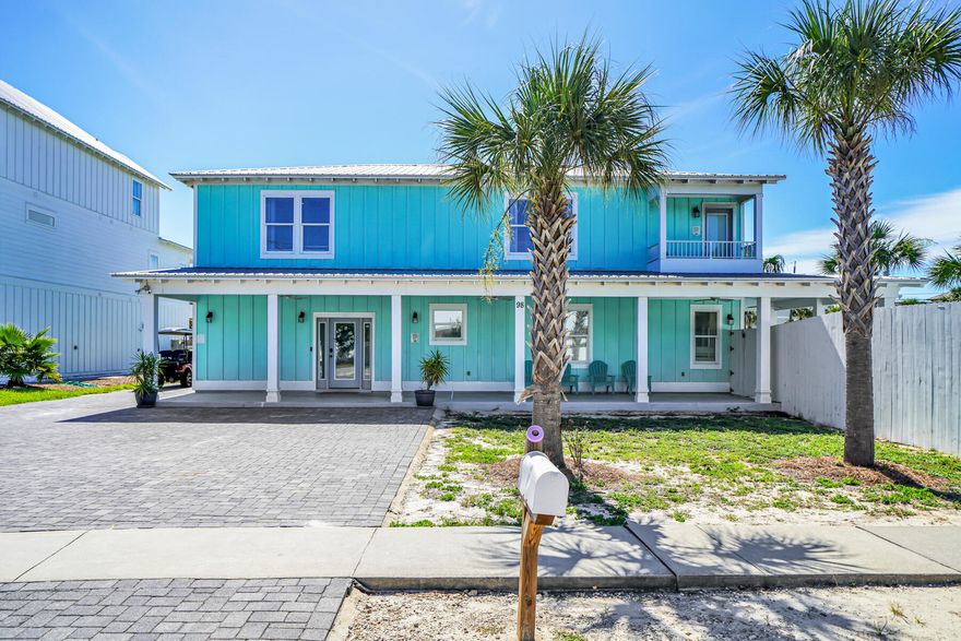 This lovely coastal home sits on a large corner lot in Crystal Beach, only two short blocks from the beach .  This is an incredible opportunity to own an income producing property. Rental history shows income more than $140k per year. Among its six bedrooms are two masters, one of which is conveniently located on the 1st floor. Two guest bedrooms share a bath while the four remaining feature private baths. French doors open from the great room onto the 850 square-foot wraparound covered porch, beyond which is a paver deck surrounding the 24 x 12-foot heated pool with nearby outdoor shower. The kitchen offers an exceptional amount of storage, granite work & seating at bar areas. Its perimeter cabinets ensconce a 9-foot long island. An equally long bar height counter adds to the already significant seating capacity. The 36-inch tall upper cabinets with crown molding accentuate the 9-foot ceiling height found throughout on both floors. This house comes with the latest technology features such as Nest Thermostasts, Smart programmable door locks, Ring door bell, smart camera and security system.