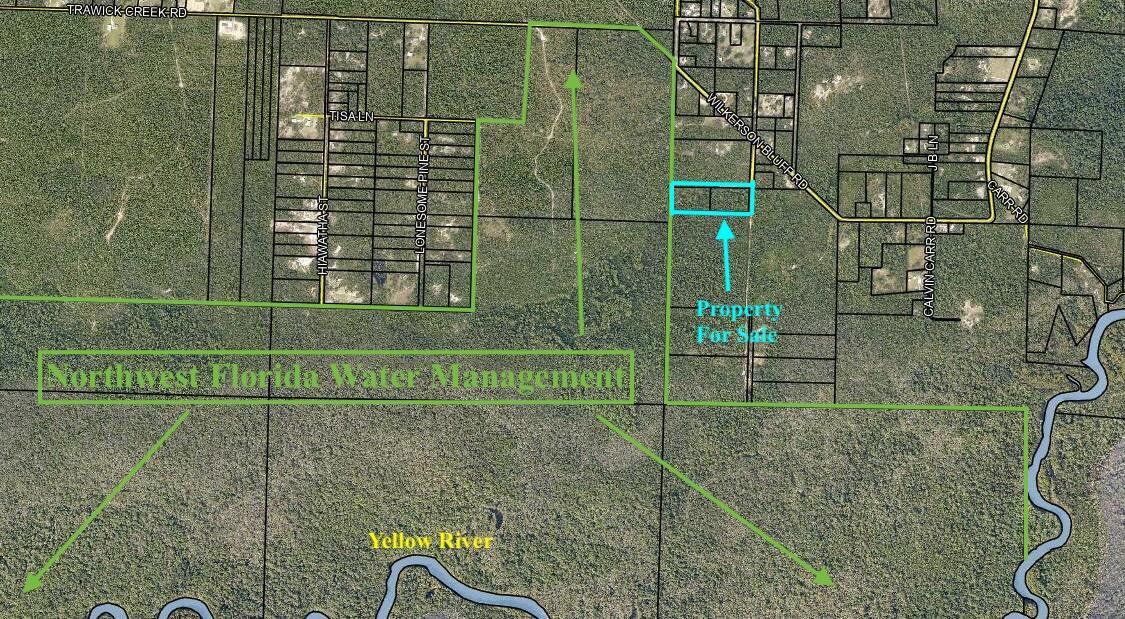 Looking for a getaway? This wooded 8.5 acres +/- is ideal for a weekend retreat, a hunter's camp or hiker's paradise! It's jjust off the paved road and borders the NW Florida Water Management District on the west side (see Document Section for info on use of District properties). 2 separate lots of record being sold together. Owner believes there were 2 mobile homes, with remnants still on the property. Electricity is run to both parcels. There are possibly septic tanks and well(s) on the property. Please verify all info as seller does not warrant condition of what improvements may still be there. Nap Knob Lane is not a county road nor is it maintained, it is an easement that runs south from Wilkerson Bluff Road to the south end. Owner is ordering a wetlands delineation as of 4-25-2024