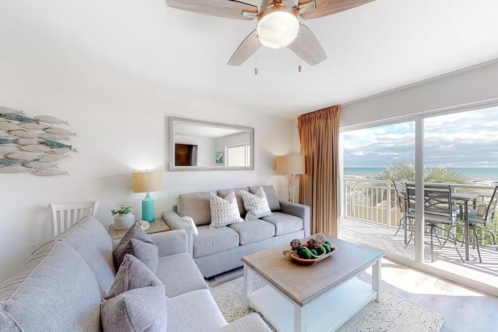 Welcome to your dream beachfront escape! This beautifully updated 1-bedroom, 2-bath Gulf-front condo offers breathtaking views and a smart, family-friendly layout with built-in hall bunks--perfect for maximizing space and comfort. Step inside to discover a bright, modern interior with coastal-inspired finishes, luxury vinyl plank flooring, updated lighting, and stylish furnishings throughout. The open-concept kitchen boasts granite countertops, stainless steel appliances, a tile backsplash, and beautiful cabinets--ideal for preparing meals with a view.The living area opens to a private balcony where you can enjoy your morning coffee or evening sunsets overlooking the sparkling Gulf of America. Click for additional information... The spacious primary bedroom offers a peaceful retreat, while the hall bunks make it easy to accommodate extra guests or little ones. highlights include in-unit laundry, owner's closet and strong rental history in a sought-after location. Whether you're looking for a vacation home, investment property, or personal getaway, this turnkey condo delivers on every level.Don't miss your chance to own a slice of paradise!