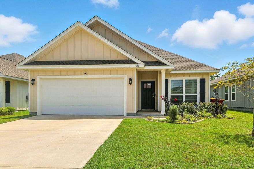 Discover Your Dream Home! The Perfect Blend of Comfort and Modern Style Awaits at 231 Lyla Crestview, Florida.Welcome to a stunning home where modern design meets everyday comfort! This beautiful single-story residence, featuring Lennar's popular 1660 floor plan, offers the perfect Florida lifestyle. Nestled in the heart of Magnolia Creek, this home is ready for you to create a lifetime of memories.Key Features:3 bedrooms, 2 bathroomsOpen-concept livingAmazing kitchen Master suite with walk-in closetCovered lanaiTwo-car garageConveniently located near the middle of town and local hospitals, doctors offices, shopping, dining and the military base.