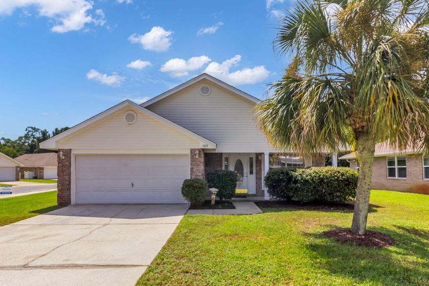 Charming Brick Home in the Heart of Marsh Harbor- Nestled in the peaceful and welcoming neighborhood of Marsh Harbor, this beautifully maintained brick home offers the perfect blend of comfort and convenience. Whether you're a first-time homebuyer or looking for a cozy retreat, this property has something for everyone.From the moment you arrive, the classic brick exterior exudes timeless curb appeal, complemented by a spacious two-car garage providing ample storage and parking. Step inside to discover a thoughtfully designed split bedroom floorplan that maximizes both space and privacy. The main living areas feature durable, easy-to-maintain luxury vinyl plank (LVP) flooring, while the bedrooms are comfortably carpeted, creating a cozy retreat for rest and relaxation. The open-concept kitchen and living room create an inviting atmosphere, ideal for entertaining friends and family. The kitchen, which features sleek stainless steel appliances, is fully equipped for all your cooking needs and includes a breakfast bar that offers the perfect spot for casual meals or a quick coffee. The home's recent updates include a brand-new roof and a 2020 Runtru by Trane HVAC system, ensuring comfort and peace of mind for years to come.

The home has been meticulously maintained and professionally cleaned, including a full-pressure wash and fresh paint top to bottom with high-quality Sherwin Williams paint. Every inch of this home is move-in ready, allowing you to settle in without the need for any additional work.

One of the standout features of this home is the spacious primary suite. This retreat-like space offers a private sanctuary complete with an ensuite bathroom featuring a double vanity, a garden tub perfect for unwinding after a long day, and a separate linen closet for added storage. The suite also boasts a huge walk-in closet, offering all the space you need for your wardrobe and personal items.

For added convenience, the home includes an indoor laundry room, keeping chores separate from your living spaces. The irrigation system, powered by a well with a newly installed pump, ensures your lawn stays green and healthy while keeping water costs down.

Outside, the neighborhood is designed for easy living with sidewalks throughout, offering a perfect setting for evening strolls. The waterfront boardwalk with a dock is just steps away, providing a peaceful spot to relax by the water. With underground utilities, streetlights, and security mailboxes, the community is well-kept, while the low HOA fee adds to the affordability of living in Marsh Harbor.

With its prime location just minutes from Hurlburt Field, thoughtful design, and numerous updates, this home is a rare find in a fantastic neighborhood. Whether you're enjoying the tranquility of your private backyard, strolling along the water, or relaxing inside your spacious home, it's easy to see why this property is a great place to call home. Don't wait- schedule your private showing today and discover all that this charming home has to offer!