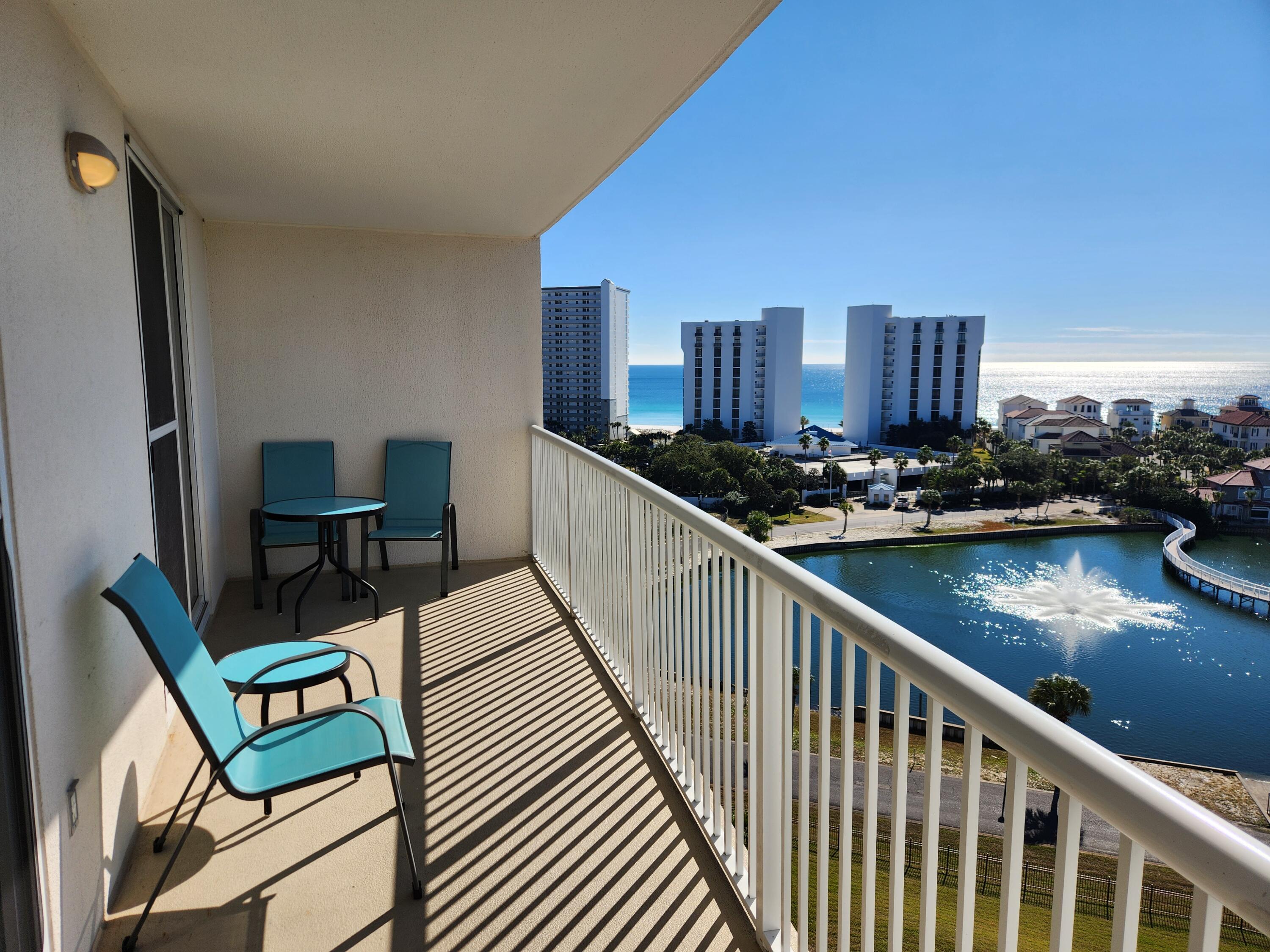 Welcome to Terrace 903. featuring sweeping views of Destin! Unit 903 is turn key and rental ready. Currently on Pelican Beach rental program, owner uses frequently. As of October 1 2024, YTD GRI is $26,090. **Owners closet items along with a embroidered picture in the master bedroom do not convey** Deeded Beach access, there is a boardwalk from the Terrace to the Beach. A free Tram is provided in season although it is only a 3 minute walk to the beach. Amenities include, a cafe, tiki bar, pickleball, game room, sauna, steam room, gym, 3 pools including a 114ft. zero entry pool on the beach. Very few condos in the heart of Destin offer this many amenities in one location.