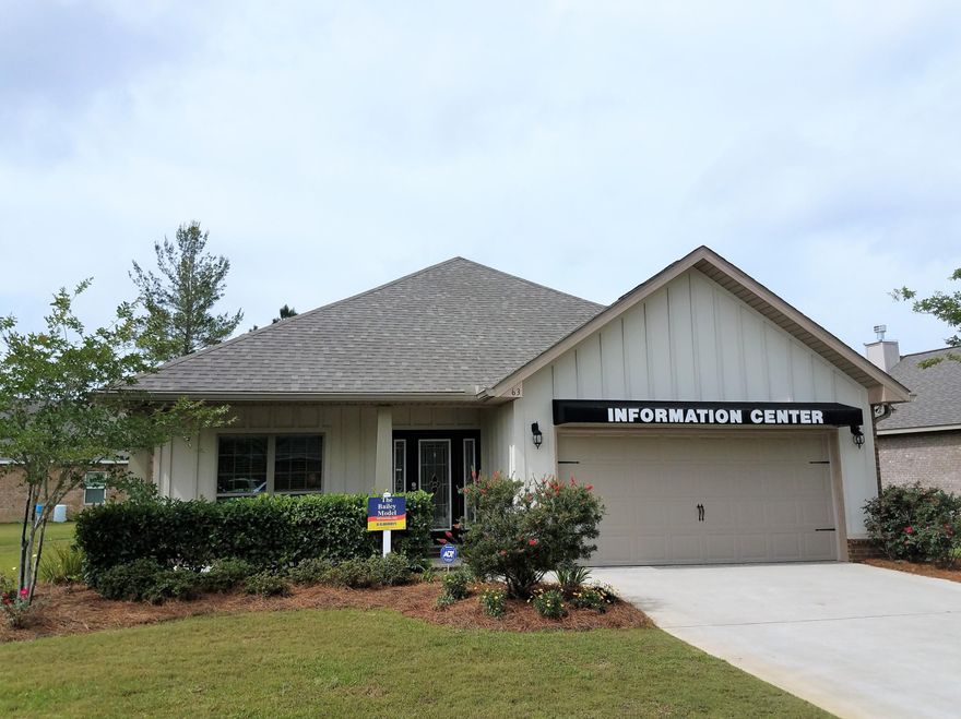 MODEL HOME JUST RELEASED FOR SALE!!The Bailey model is now available for sale. This home features 3 bed/ 2 bath and study or formal dining space. This home as a model has a lot of incredible upgrades. Leaded glass front door, gas profile stove, profile refrigerator, crown molding in every room, Granite countertops, 20'' porcelain tile floors, gas fireplace, screened in porch, GE pedestal washer and dryer, full gutters, 2'' wood blinds throughout, and much more. This beautiful home sits on pond lot with a large yard. Wont last long. HURRY!Monthly HOA fees INCLUDE: Basic TV Cable ( over 200 channels) , Access to all pools, 24hour gym, Clubhouse, Movie Theatre, Tennis and Basketball Court, Playground, Bay Club with Fishing Pier.