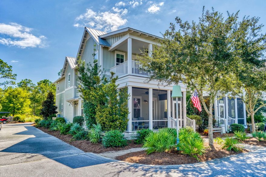 Fantastic, never rented home in Watercolor's Crossings District! Built by Huff in 2013, this 2,499 square-foot home features 4 bedrooms, 4.5 baths, two master bedrooms-one upstairs and one downstairs-full size laundry room and golf cart garage. Interiors include: cottage v-groove trim in living/dining area, Caesarstone countertops, custom cabinetry with easy glide doors/drawers, island/under cabinet lighting in kitchen, and pre-wired for security. Watercolor amenities include: Beautiful new beach club and pools, nature trails, kayaking, canoeing, tennis, fitness center and Camp WaterColor for kids of all ages. Centrally located to the best dining, boutique shopping, bike paths and golf courses the Gulf Coast has to offer.