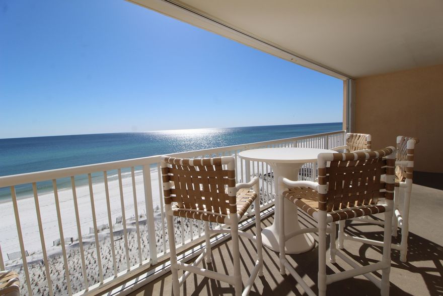 FANTASTIC GULF FRONT CONDOMINIUM WITH FOREVER WATER VIEWS! Step inside to find a recessed foyer with accent lighting. Spacious living area with sliding glass doors that lead out to an oversized balcony where you can relax and enjoy the water views and sugar white beaches of the emerald coast. Dining area opens into the living area making entertaining a breeze. Light and bright kitchen with lots of granite counter space and cabinets, upgraded stainless steel appliances and a large breakfast bar. Wake up to the waves from your waterfront master bedroom with access to the balcony. Upfront are two additional bedrooms perfect for guests or children for additional privacy. Inside laundry room with full size washer/dryer. Islander Beach Resort amenities include: deeded beach access with
