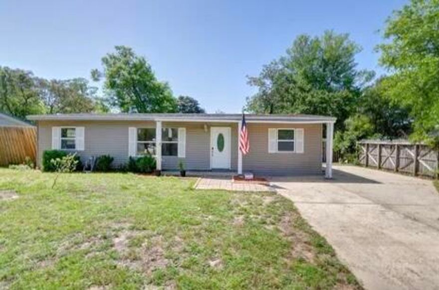 Adorable & updated 3/2 in Central Fort Walton Beach! This renovated home with fully fenced yard is situated on a quiet, dead-end street in the heart of Fort Walton Beach, conveniently located to Hurlburt Field & Eglin AFB.  The living room has a vaulted ceilings & large picture window; all electrical, plumbing and windows have been updated in the home.  Eat-In kitchen features updated cabinets & stainless appliances with rear door exiting to spacious, fully fenced back yard.  Washer/dryer located in master bath with tankless hot water heater.  Tenant responsible for all utilities for duration of lease: Water/Sewer/Trash, Gas, Power, Lawn Maintenance, Cable/Internet. Reach Dani at 850-246-0705 for your viewing!