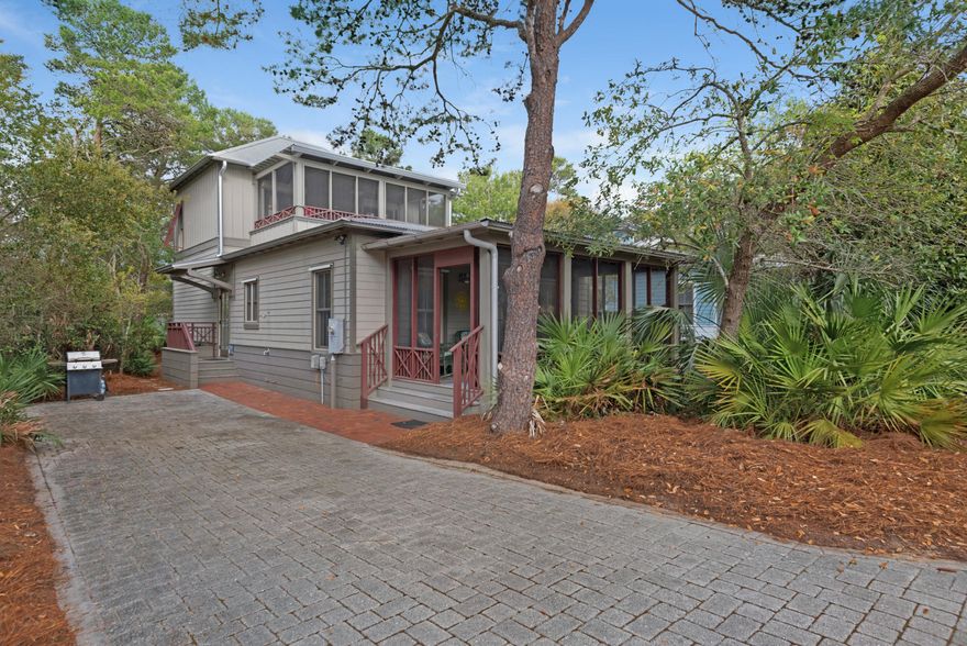 Beautiful 3 bedroom 3 bath home located in Magnolia Cottages by the Sea located right on 30A! This home has been well maintained and is just steps to the community pool and an easy bike ride away from the restaurants and events at The HUB, Alys Beach, and Rosemary Beach.  Magnolia Cottages is a small community tucked away amidst the pines, native oaks, and magnolias.  It feels private, but it is close to all the 30A community has to offer. The 1st level is an open concept living/dining/kitchen combination with 2 bedrooms and 2 baths and a large screened in porch. On the 2nd level you'll find a lovely & spacious master suite with french doors leading to its own private covered screened porch providing the perfect place to relax and unwind.