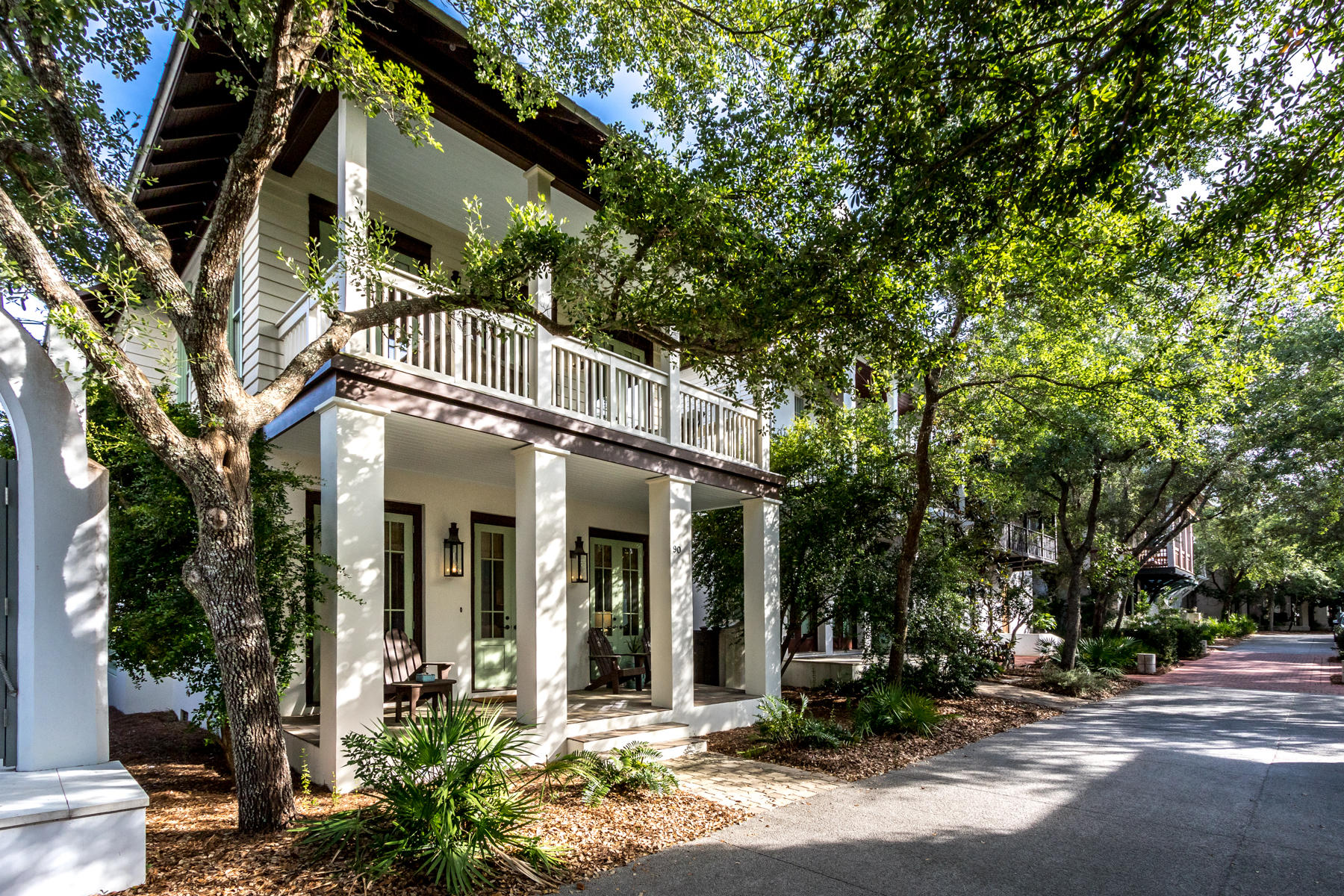 Light and bright, this charming 3 bedroom PLUS bunkroom, 3 bath home welcomes you with designer finishes and a spacious open concept living area, perfect for beach living. Designed by architect Tom Christ, this NEVER RENTED home features; hardwood floors throughout, 10 ft ceilings, a large kitchen with marble countertops and backsplash, abundant windows, stainless steel appliances and a generous pantry. The large & lovely second floor master bedroom offers vaulted ceilings, a private porch and beautifully appointed master bath with dual vanities, marble countertops, garden tub and linen closet. House is being sold fully furnished with a small exclusions list. A 1-car carriage may be built. This home is wonderfully situated on one of the prettiest streets in Rosemary Beach, just steps fro
