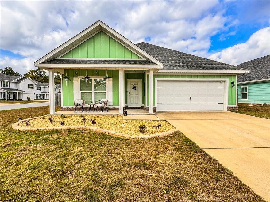 Nestled in the sought after community of Heritage Oaks , sitting on a corner lot, this like-new home stands as a beacon of modern living blended with the tranquil beauty of Navarre, FL. Boasting an expansive layout with 4 bedrooms and 2 bathrooms, enveloped in natural light and designed with an eye for elegance. The open-concept living area features LVP flooring and flows seamlessly into a spacious kitchen designed to cater to your entertainment needs. The primary suite is a private sanctuary, offering a spacious retreat with a luxurious en-suite bathroom, complete with a soaking tub and separate shower . Outside features a screened in patio area that invites peaceful mornings and enchanting evenings under the Florida sky.