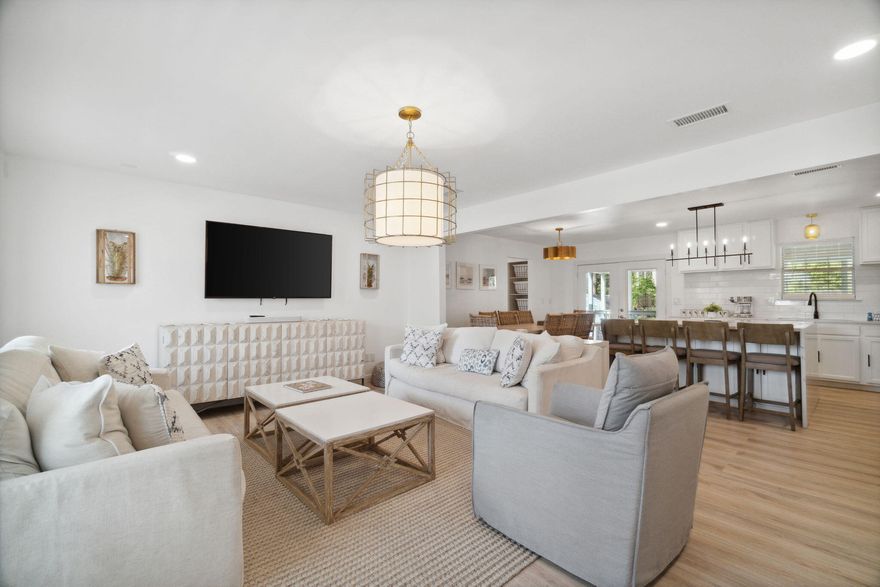 PERFECTLY SECLUDED! Enjoy the peace and tranquility of being close to the fun yet comfortably distant from the crowds of 30a. This home is located steps away from the Santa Rosa Beach golf course. Yes, you could carry your clubs to the 1st hole. And a quick golf cart ride will get you to 3 public beach accesses and countless restaurants including but not limited to Stinky's, Shunk Gulley's, The Perfect Pig and The Vue.The owners are builders and purchased this home 2 years ago and spared no expense in transforming it into a luxurious beach sanctuary and we aren't talking about new paint, flooring and lighting (check out the historical photos!) The floorplan was completely modified in order to give the dwelling a more comfortable and open fluid flow.