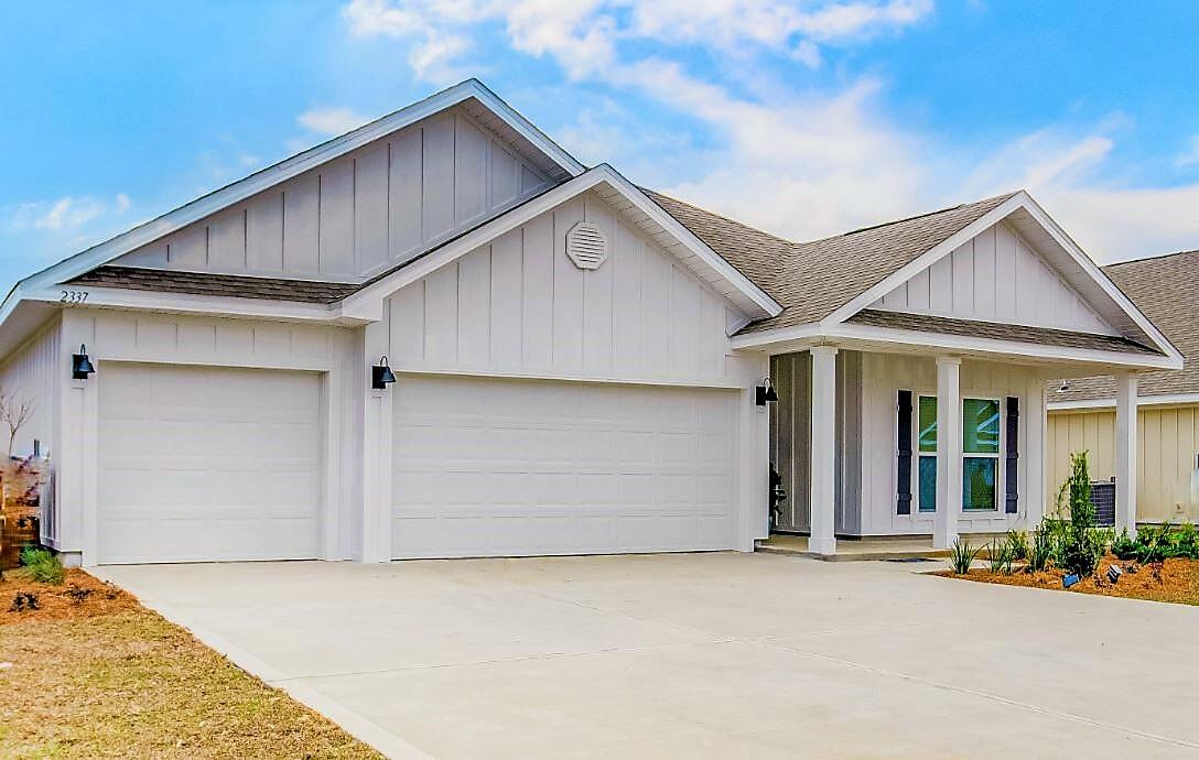 AWESOME NEW CONSTRUCTION in NEW HILLWOOD ESTATES COMMUNITY. Fabulous, desirable Destin plan is a 4 Bed Rm 3 bath home, 12' 5'' x 15' covered patio & 3 CAR GARAGE. Lg. breakfast nook & separate dining area. TREY ceilings, BEAUTIFUL GRANITE in the kitchen & baths. Stainless steel appliances, quiet dishwasher, island bar & corner pantry. Spacious bedroom 1 with a 5'x12' 4' walk in closet, double vanity, garden tub & lg. separate shower. The NEWEST in wood look flooring throughout & Frieze carpet in the bedrooms. Fabric hurricane window/door protection, the Smart Home Connect System with video/camera doorbell, keyless entry is included. VERY smart upscale craftsman style home, complete with the desirable, very durable Hardi board exterior. Fast growing N. Crestview location.