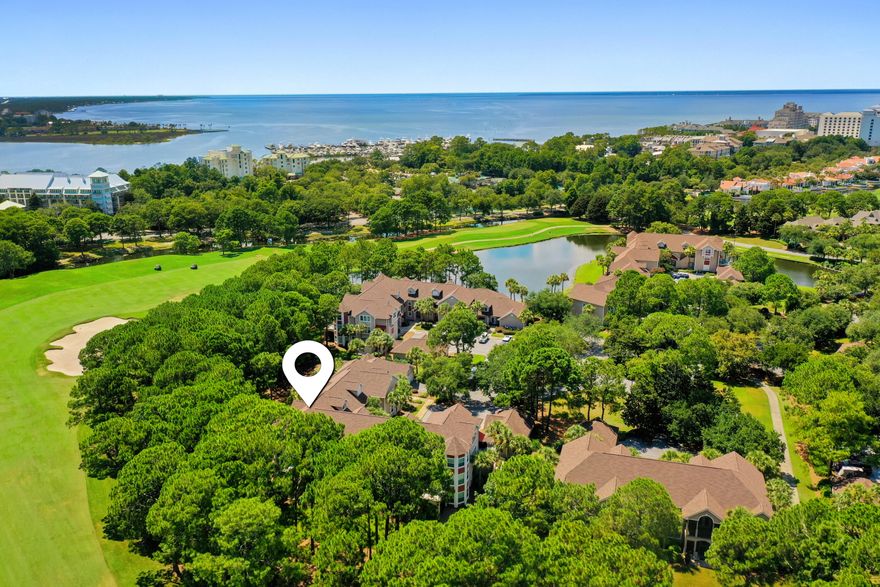LOCATION, GARAGE & FULLY FURNISHED! This spacious Turnberry  3-bedroom, 3 Bathroom one-level condo is conveniently located on the first level, NO STAIRS! Spacious open-concept living and dining areas are tastefully decorated with coastal-inspired furnishings. Located on the 9th hole of Sandestin's Baytowne golf course and steps away from the Raven clubhouse. The kitchen features newly updated stainless-steel appliances, a Breakfast bar, and a large walk-in pantry with amazing storage. Enjoy stunning golf course views from your own screened-in patio, perfect for savoring morning coffee or grilling up a perfect dinner. This condo includes a large exterior storage, an interior owner's closet, and a private garage, providing secure parking and extra storage space for all your beach gear! This condo is across the street from the Marina, Tennis & Pickleball Center, two Pools, and the Baytowne Village. Experience all that Sandestin Golf & Beach Resort has to offer, from world-class golf and pristine beaches to shopping, dining, and entertainment,all just moments from your front door. Whether you're seeking a second home, investment property, or your own piece of paradise, this Turnberry condo is an exceptional choice.