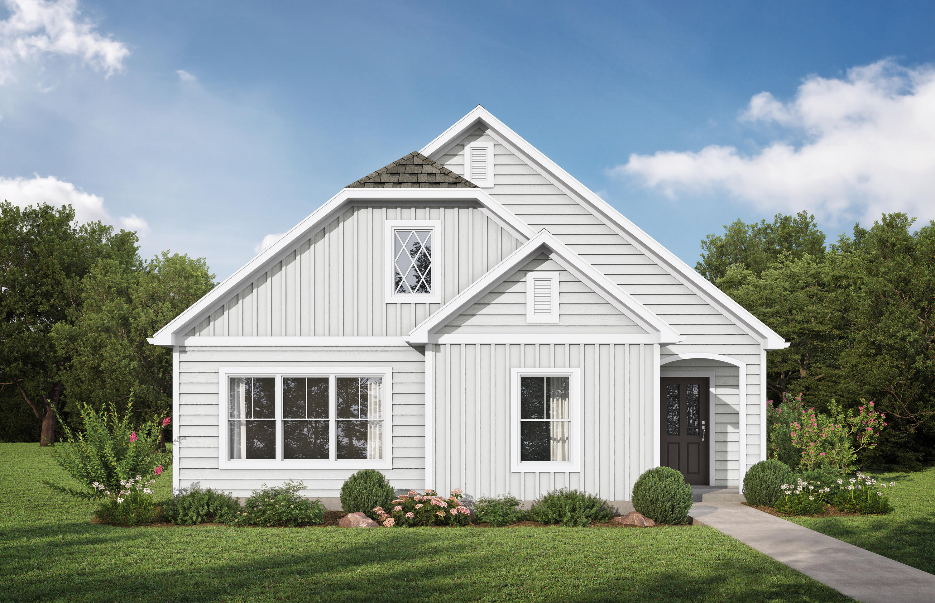 The Lauderdale 1 by Valor Communities is the home you've been waiting to call your own! This one has an upgraded trim package and warm, inviting cabinets with soft-close and hardware included. With your primary bedroom and huge walk-in closet on the first floor, you'll have all the space you need. Enjoy cozy Florida nights in front of your modern, LED fireplace or on your covered porch area. Our Vaulted ceilings ensure your new home feels open and welcoming. With quartz, luxury vinyl flooring, and hardiboard exterior already included in our features, you'll be impressed at what this home has to offer! All bedrooms and baths are on one level. Owl's Head East has a beautiful park space with walking trails and a gorgeous spring fed lake.