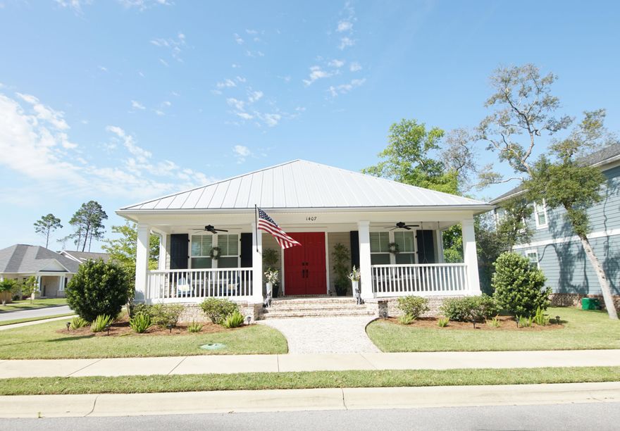 Gorgeous CUSTOM HOME in the desired Deer Moss Creek subdivision now available. Please join us in a personal tour of an exquisite home built to suit all your personal needs. As you step onto the oversized covered front porch take a moment to relax, take in the view of the serene boulevard and gazebo. The Home is adorned with personal character and has been meticulously maintained by the sellers. As you enter through the double doors, you will notice the upgraded ceramic tile flooring with wood appearance throughout. Custom Built-in bookshelves, fireplace, plantation shutters and crown molding throughout. Home has 3 bedrooms 2 full baths and an open concept living /entertaining space. Eye drawing ceilings are 9 foot tall with 8 foot sold core doors. Kitchen is complete with custom cabinets