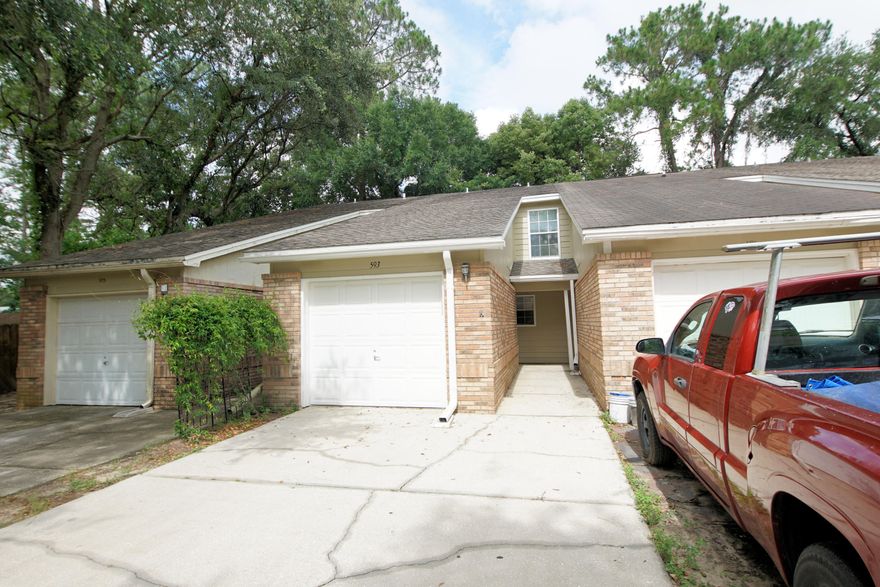 2 Bed 1.5 Bath Townhome in a great location and neighborhood!! Perfect purchase for a primary home owner or investor. Close proximity to both Eglin and Hurlburt. This townhome has a beautiful kitchen with white cabinetry and a large living area. Indoor laundry room, covered patio and fenced back yard. One car garage. Tile throughout. Make your appointment to view today!