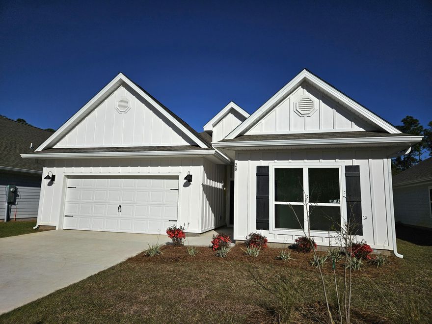 The Kennedy plan is a 1 story home featuring 4 bedrooms, 3 bathrooms and EVP flooring throughout. The Kennedy offers an open living area and a beautiful kitchen with quartz countertops and Ivory Shaker Cabinetry. The primary bedroom is spacious and the en-suite features a modern tiled shower, bathtub and large closet.