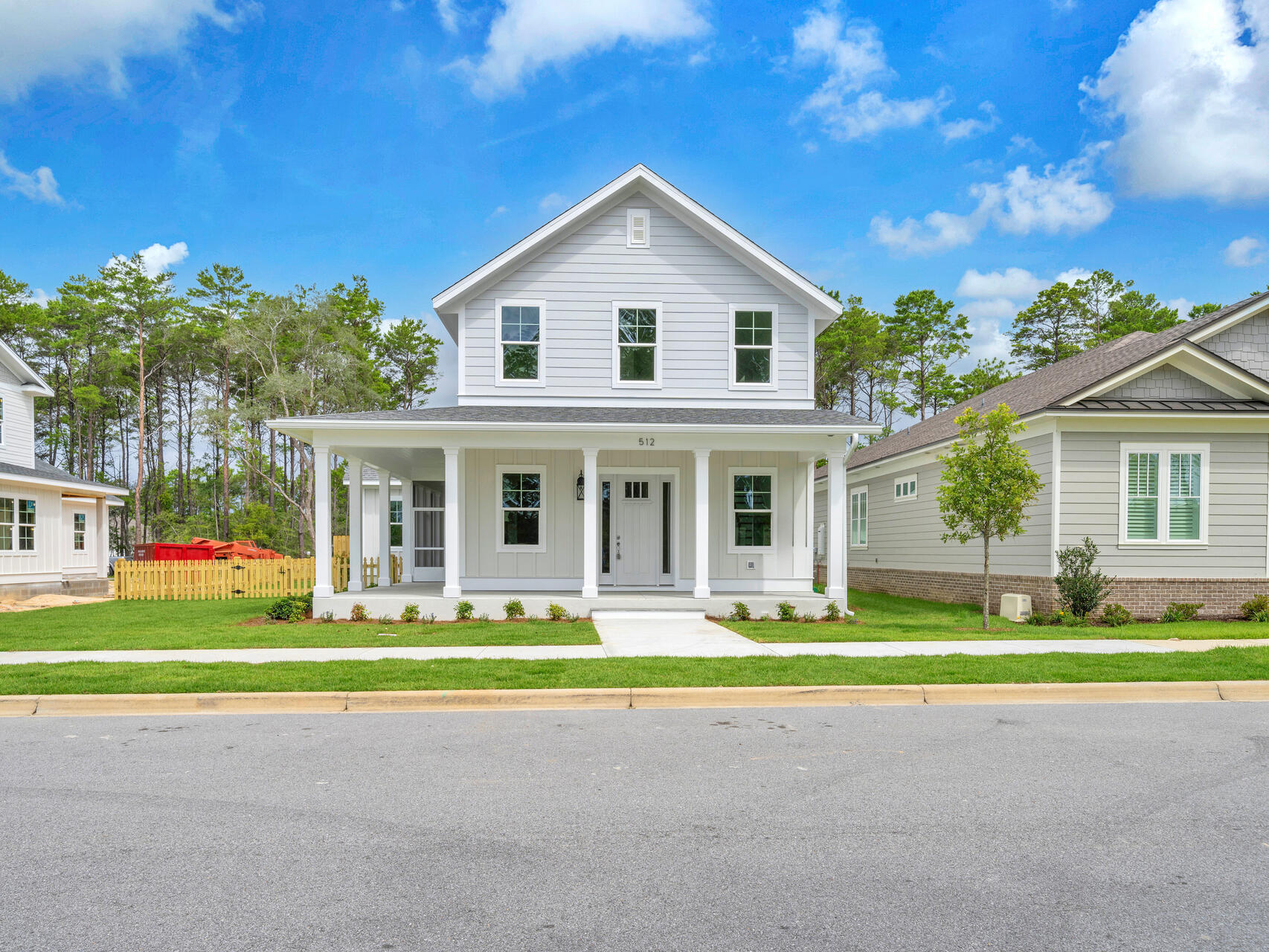 Discover this stunning 4 bed/4 bath, two-story home offering 2,999 sq ft of luxurious living space. The home features a welcoming front porch and a side screened porch, perfect for relaxation. Inside, enjoy beautiful LVP flooring and a living room with a cozy gas fireplace with built-in floating shelves. The kitchen has a white farmhouse sink, quartz countertops, gas range, and a large island. The master bathroom is a retreat with a soothing soaking tub. An upstairs gathering room provides additional space for family activities.