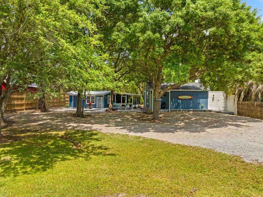 Price Improvement! This highly versatile, income-producing property is now offered at a reduced price, making it a rare find just minutes from 30A. Zoned for both short-term and long-term rentals, this opportunity offers flexibility and value rarely found this close to the beach--without the 30A price tag.Set on a .28-acre lot and bordered by a 255-acre conservation buffer that will never be developed, the property includes two fully furnished, coastal-inspired cottages plus a 30-amp RV hookup with sewer connection. With ample parking, no HOA, and room to add a pool or garden, the potential here is exceptional.The Blue Cottage features 2 bedrooms, 1 bath, 868 square feet of heated and cooled living space, plus a 178-square-foot screened porch, totaling 1,046 square feet of usable space. Recent updates include a 2023 metal roof, new kitchen appliances, island, countertops, flooring, interior and exterior paint, water heater, washer/dryer, and a new laundry room door. The cottage also includes a screened-in porch with a flat-screen TV, grilling deck, and is plumbed for a future outdoor shower, pool, or spa. The last long-term lease grossed $2,100 per month, and it grossed $29,000 as a short-term rental in 2023.

On the opposite side of the property sits "Crab Island," a one-bedroom, one-bath studio cottage built in 2014. The studio offers 350 square feet of interior space plus a 236-square-foot screened porch with large sliding glass doors that create an open-air flow between indoor and outdoor living. The porch features a sink, mini fridge, storage, and ceiling fans, making it ideal for entertaining. Additional features include a wraparound deck, outdoor shower, fenced backyard, and storage area. The studio grossed $19,000 as a short-term rental in 2023, and its last long-term lease brought in $1,650 per month.

Located just minutes from the white-sand beaches of South Walton, parks, Grand Boulevard, Miramar & Destin this property is ideal for investors, multi-generational living, or those seeking a personal retreat with strong rental income potential.
