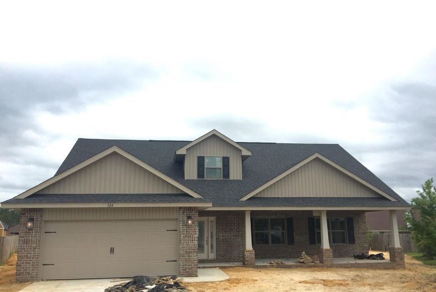 This all brick craftsman style 2 story home has everything you have been looking for. The home located south of I-10 easy commute to Duke Field or Eglin AFB. The curb appeal of craftsman styling and fully sodded yard is just the beginning. Upon entering this 5 bedroom 3 bath home you will be impressed with the quality craftsmanship, granite counters in the kitchen, ceramic tile and separate shower in master bath, large covered back porch perfect for entertaining or just relaxing at the end of the day. House also features 36'' double vanity with hi-def laminate counters in the bath, GE appliances, and brushed silver light fixtures. We pay closing, appraisal and inspection costs and provide a 1 yr full home and 10 yr structural warranties. Call or stop by Alicia Place model home today.