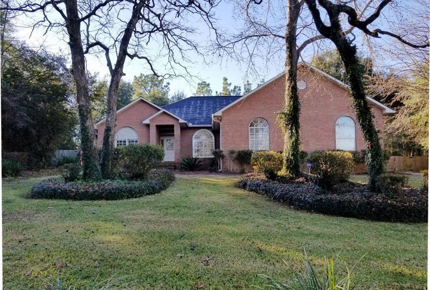 Beautiful Saltwater Pool Home, 3 car garage on a Large one acre lot. New Roof 2019, 4 bedroom, 2 1/2 Bathrooms. The eat in Kitchen has dual convection ovens and a cook top that could easily be changed out to gas. Breakfast bar and dining nook. Master bedroom features trey ceiling with crown molding, uplighting, a spacious walk in California closet and newer carpet. Step into the private screened porch off of the master bedroom. Master Bath has a large soaking tub and a separate walk in shower. Expansive fully fenced backyard with pool, hot tub and outdoor kitchen, landscape has mature trees and an Irrigation system with a private well. Centrally Located and with low County taxes. Easy commute to local shopping, military bases and the beaches. Motivated seller! Schedule your showing today!