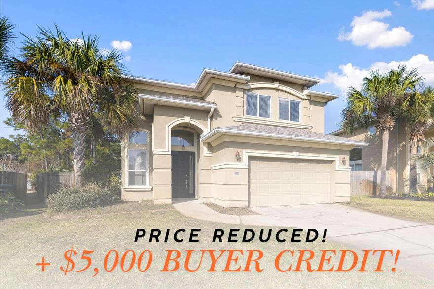 **SELLER OFFERING $5,000 IN BUYER CLOSING COST HELP!!**  If you're looking for a spacious home with a functional layout in a quiet neighborhood near work and beaches, look no further!  This home welcomes you into a large living room with soaring ceilings & abundant natural light. Continuing through the living space, you'll find the open-concept kitchen showcasing granite counters and tons of storage and counter space along with a large second family room, making it ideal for gatherings. Upstairs are 3 generously sized bedrooms and an office nook ideal for working from home or studying. Step outside to enjoy a large backyard with a spacious patio and plenty of room for outdoor activities. Conveniently located near Hurlburt Field, & our area's world class beaches, this home is ready for you