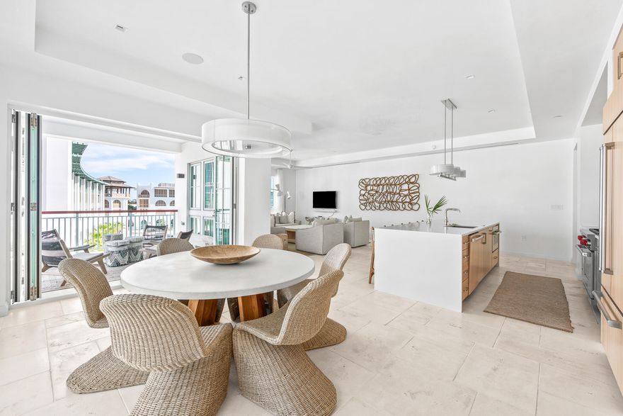 Located within The Whitby, Residence 304 is a three bedroom condominium featuring an open floor plan, generous living spaces, and a large private balcony in the heart of Alys Beach. The kitchen, dining, and living areas flow seamlessly, creating a bright and functional main living space with ample room for gathering. The primary suite offers a spacious bedroom and private bath, while two additional guest bedrooms provide flexibility for family and visitors. A covered balcony extends the living area outdoors with space for seating and dining. Positioned above the Merchants of Alys Beach and within walking distance to the Gulf, Beach Club, Caliza Pool, and ZUMA Wellness Center, this residence offers convenient, low maintenance ownership along 30A.