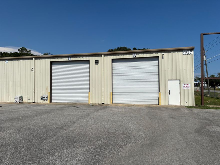 This expansive double-sized warehouse unit (65 ft deep x 50 ft wide and approximately 15 ft tall) is now available for lease! It features two roll-up doors, a standard entry door, and a spacious open area. Inside, you'll find an enclosed office space with a bathroom. Be sure to check with the City of Fort Walton Beach regarding zoning and business requirements for your specific needs. *At $10.523/sf, this is a bargain* For more details or to schedule a tour, contact Coastal Realty Service at 850-244-2100.