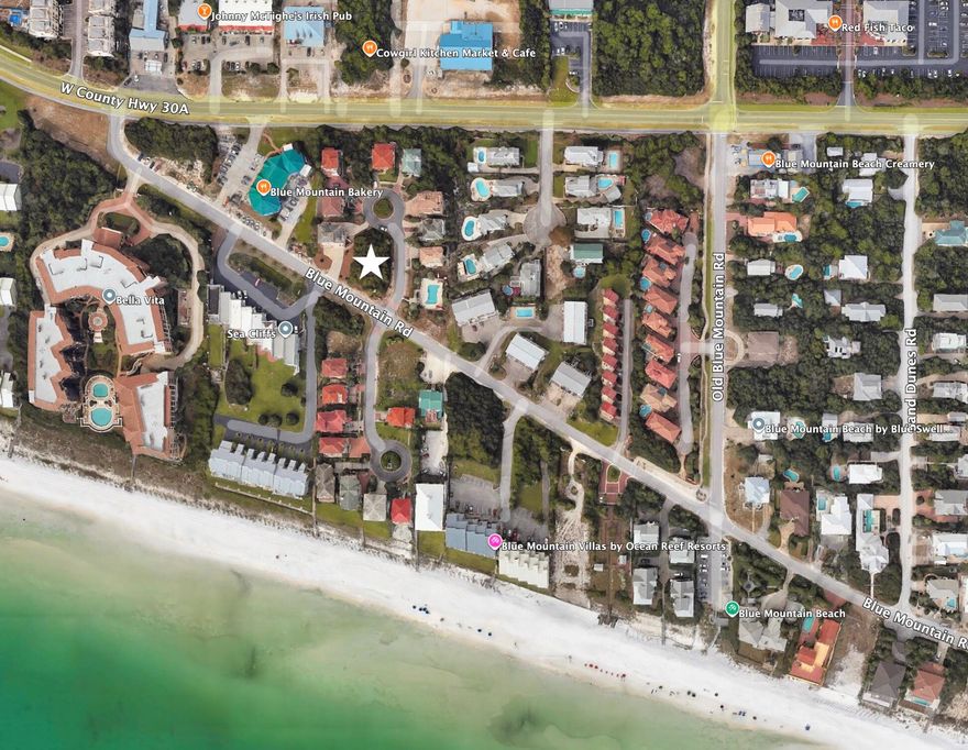 Rare Opportunity to own one of the few remaining lots in Blue Mountain, south of 30A. High elevation. Design the perfect dream home. Great potential for amazing gulf views. Soak up the sun and sand. Walk to restaurants and shops. Live the relaxed 30A lifestyle!
