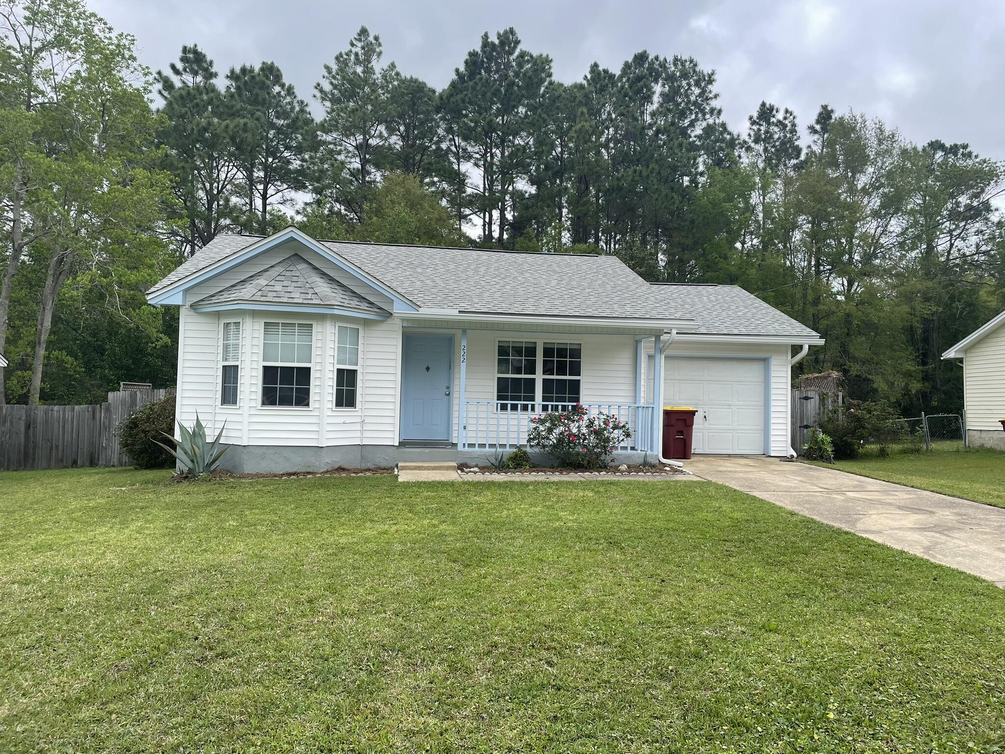 Adorable cottage located in South Crestview is convenient to bases, beaches, and shopping! This two-bedroom, one bath home features a well-appointed kitchen, an open floor plan, and no carpet. There is a large deck and spacious fenced back yard. Lawn maintenance is included!