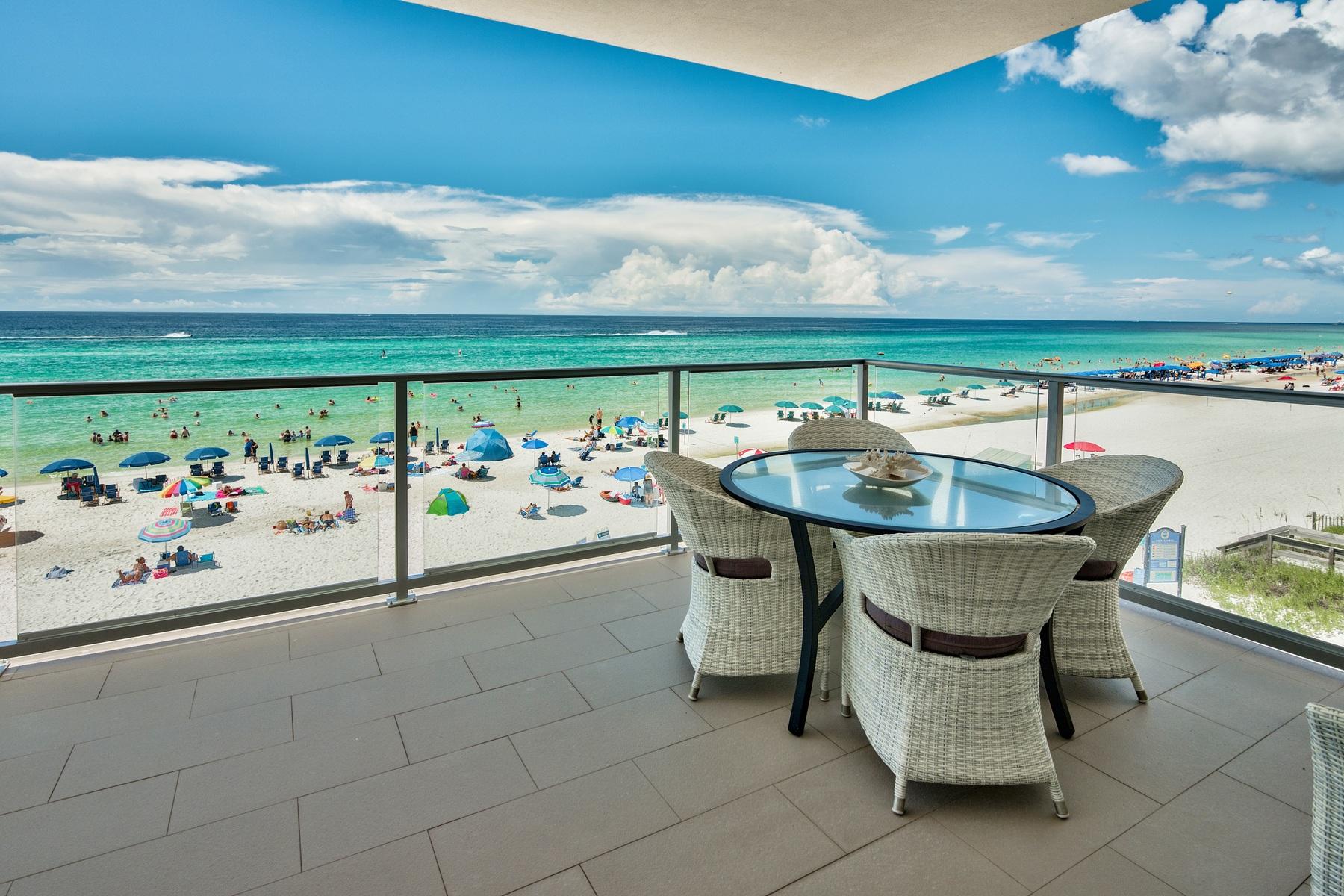 1900 Ninety Eight is Destin, Florida's first Gulf front condominium developed since 2007. Each exquisitely designed luxury residence features a panoramic view of the Gulf of Mexico from its private, 12-foot deep balcony equipped with an electric grill. The open plan with clean, flowing lines invites beams of natural light inside through an expansive wall of windows. Interior design elements that include custom cabinetry, marble and quartz countertops, Thermador kitchen appliances and porcelain stone floor tile makes this three bedroom, three bath residence truly incredible. Amenities include a rooftop pool, spa, fire pit & state of the art fitness center, along with gated entry, heated and cooled elevator and lobby areas and two levels of parking beneath the residences.
