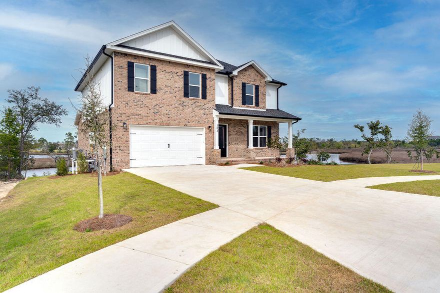 Construction complete on this beautiful 2 story, 4 Bedroom/3 Bath waterfront home on Mills Bayou with 3,159 sq.ft. of heated/cooled space located in the desired Community of The Meadows and The Pointe.