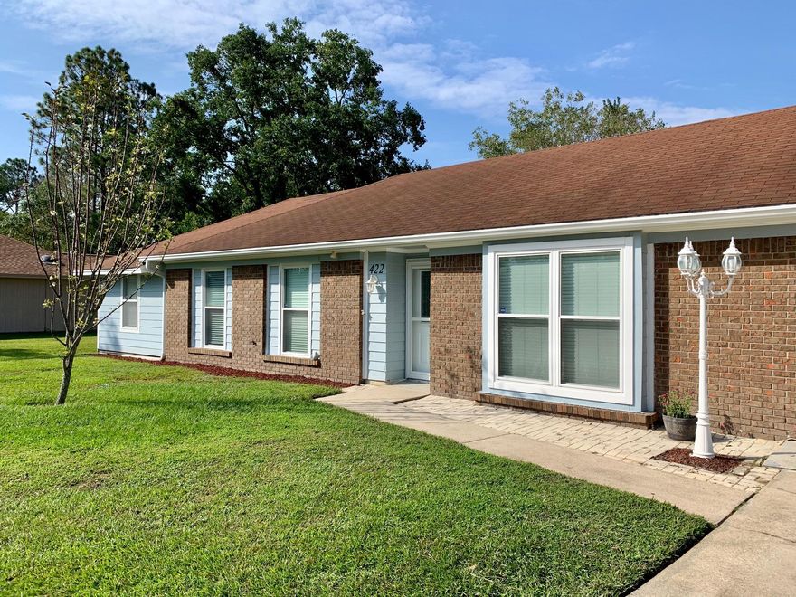 4B/2B with multiple BONUS rooms and plenty of closets!  Both A/C units have been replaced in the last three years.  Home features vaulted ceilings and bead board in the living/dining areas, stainless appliances in the kitchen, new interior paint throughout (Repose Grey), security system and screened back porch.  Convenient to Eglin and Hurlburt Field, schools, shopping and the beach.  Two storage sheds to remain in the backyard convey ''as is''.  Buyer to verify measurements and all pertinent information.