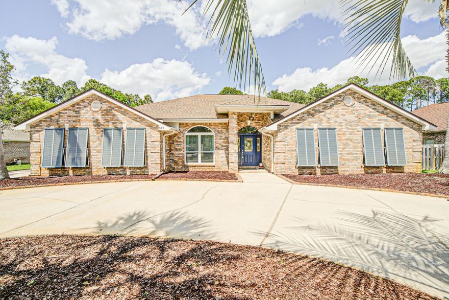 Welcome to 7182 Siesta Street, where laid-back Florida living meets functional charm in the heart of Navarre. This bright and breezy home features an open-concept design that makes the space feel impressively large, with natural light pouring in to highlight every cheerful corner. The kitchen offers ample cabinet space for all your culinary needs, whether you're a gourmet chef or just here for the snacks. Step outside and discover a backyard built for both relaxation and fun--a sprawling outdoor space perfect for gatherings, gardening, or simply soaking in the sunshine. Take a dip in the sparkling in-ground pool, which comes covered so the leaves stay out and the fun stays in, then rinse off in your private outdoor shower. The large outdoor shed offers plenty of space for projects, storage, or creative escapes. Just minutes from the sugar-white sands of Navarre Beach, this home blends comfort, personality, and practicality into one delightful package. Don't miss your chance to make Siesta Street your own personal retreat. Roof-2019, Water Heater-2023, HVAC-2022