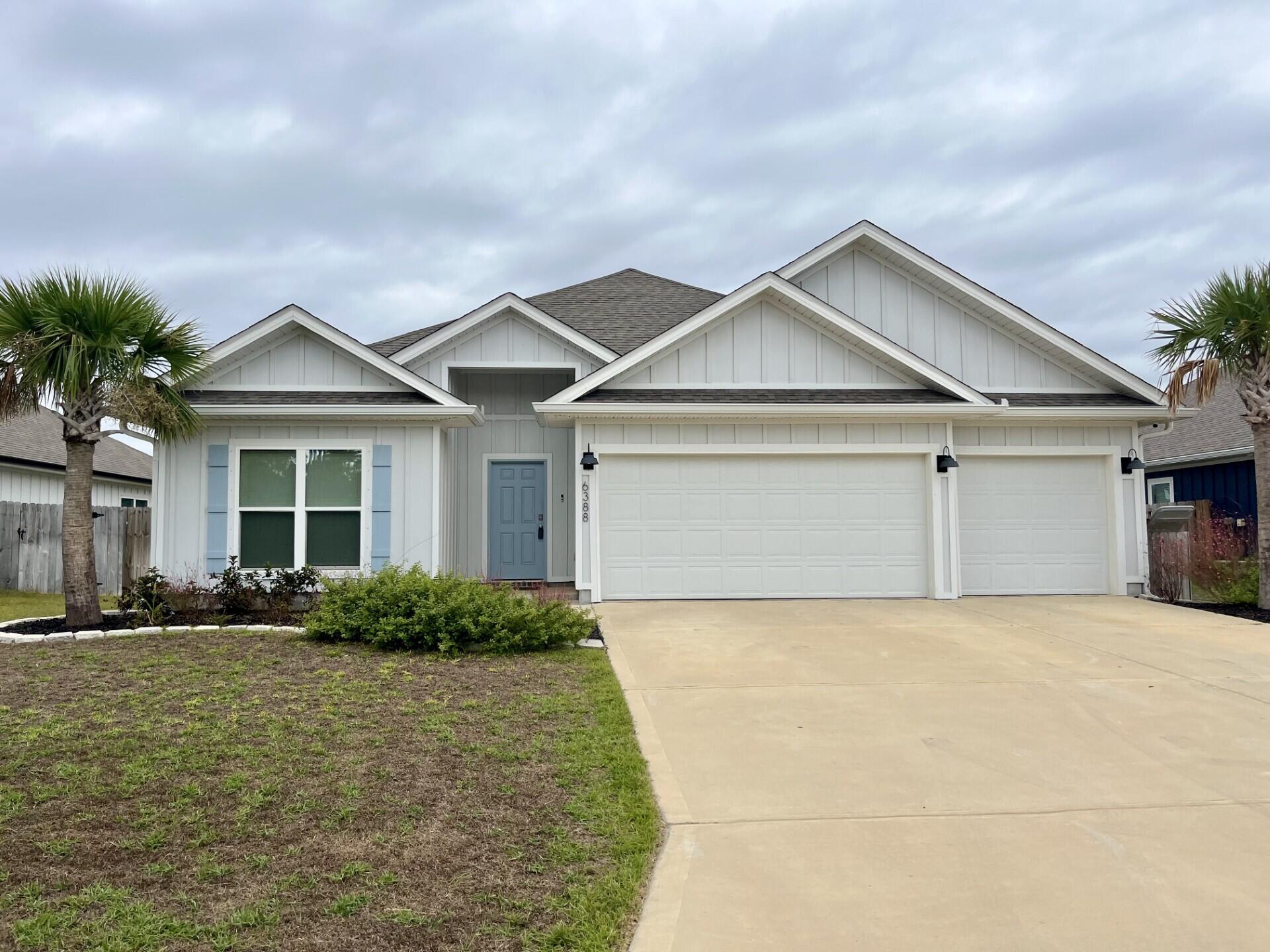 Beautiful 4bd/3ba/3 car garage home in Forest Bay Estates! Sitting on almost a quarter acre. Open floor plan w/split bdrms. Kitchen is complete w/granite countertops, large island (double cabinets), stainless steel appliances & a huge pantry. The striking wood-look vinyl plank is in all of the common/wet areas. Located by the 3rd bath rm in the back of the house, the 4th bdrm is perfect for an office. Fully fenced, elevated back yard providing a sense of privacy not normally found in large planned communities. No matter whether you are relaxing under your pergola or enjoying the neighborhood pool/pavilion you will love this coastal community. Check out keys for viewing at Navarre Beach Realty in the Winn Dixie Shopping Center 8666 Navarre Pkwy. 850-936-0700.