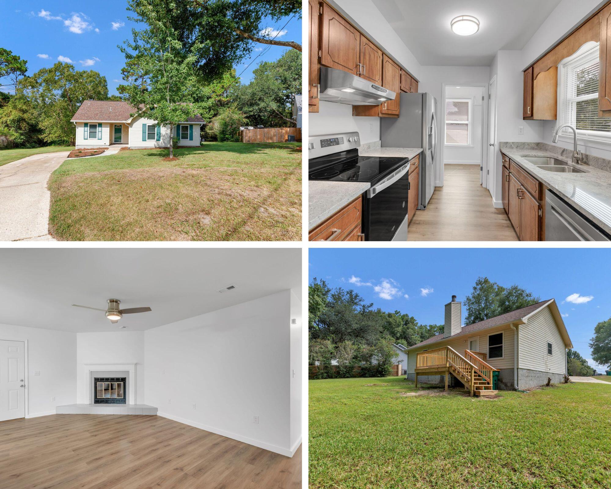 *** SOUTH CRESTVIEW 3 Bed - 2 Bath - Renovated Home on 0.58 Acre Lot with LOW COUNTY TAXES *** This newly renovated home is situated at the end of a cul-de-sac (no thru traffic), on an oversized 0.58-acre lot. As you step into the home, your will immediately notice the beautiful wood-look LVP flooring throughout. The living room is adorned with a wood burning fireplace and ceiling fan. Just off of the living room, is a spacious dining area that is adjacent to the home's kitchen. The kitchen is complete with solid wood cabinetry, NEW granite counter tops, stainless steel appliances, and pantry. Access to the indoor laundry room is located at the end of the kitchen with a door separating the two rooms. The primary bedroom is complete with ceiling fan, blinds, closet, and private primary bathroom. The home offers two additional bedrooms with ceiling fans, closet and blinds. Just off of the hallway, is the home's second full bathroom with tub/shower combo. A single-entry rear door escorts you out the massive back yard and NEW 10x10 deck!
The exterior of the home offers a small front porch, rain gutters, and a 16x10 metal workshop / yard building.
In addition to all of the cosmetic updates, this NEWLY renovated home offers tremendous value with addition of a 2025 NEW HVAC, 2025 NEW HWH, 2025 NEW Electrical Panel, NEW Dimensional Shingle Roof in 2018 & NEW Septic System in 2013.
This home is located at the SOUTH end of Crestview, convenient the commute to bases or the south end of the county. This property is affordably priced and offers LOW county taxes. Don't let your opportunity to call this home your very own, schedule your showing TODAY!