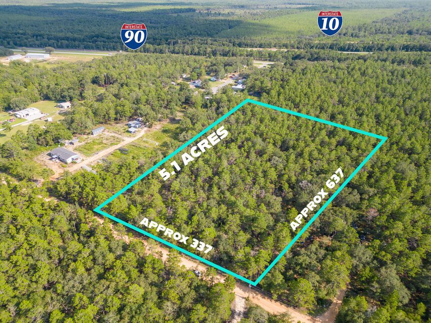 5.1 Acres in DeFuniak Springs - Country Living with Easy Access to Highways and Nearby Towns!Enjoy peaceful country life on this 5.1-acre wooded lot--perfect for your dream home, mobile home, or a small homestead. There's plenty of space to garden, explore nature, or relax. The land is level, high and dry, not in a flood zone, and sits on a quiet no-through road recently improved with a crushed asphalt surface by the county.No HOA. No restrictions. Just room to live how you want! Zoned Rural Residential (RR).Located just half a mile from Hwy 90, with quick access to County Road 1087, Hwy 285, I-10, and Hwy 331, travel to nearby towns and amenities is easy.Nearby you'll find:Great fishing and hiking spotsBlackstone Golf Course in Mossy Head The beautiful beaches of the Emerald Coast
Cities like Niceville, Crestview, Fort Walton Beach, Destin, 30A, and Panama City Beach
Utilities: (No utilities currently in place)
Power and public water available nearby
Septic system required
This property offers a fantastic opportunity to enjoy quiet country living with ample space for a homestead, hobby farm, or simply relaxing in nature.