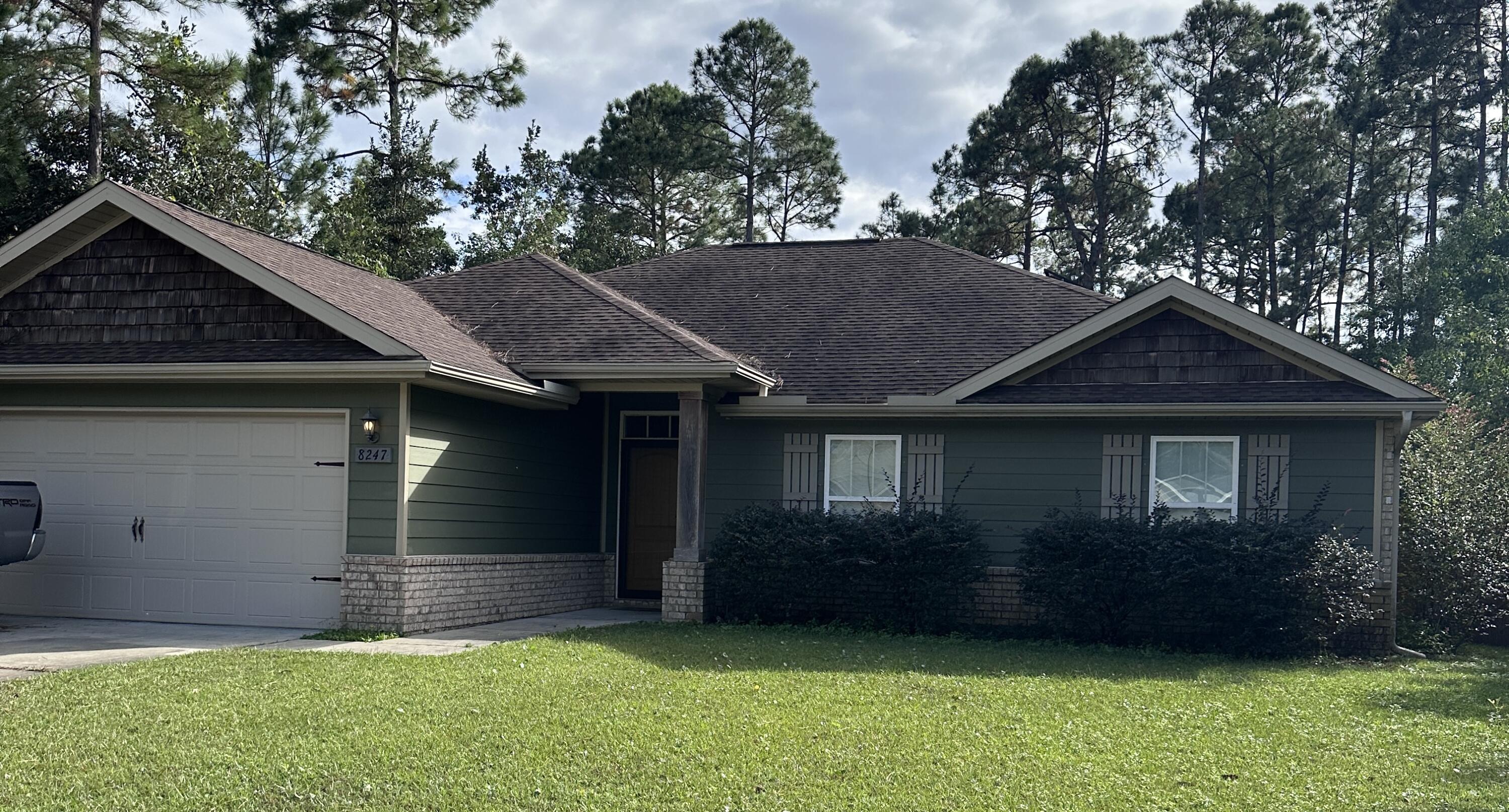 This is a perfect military home centrally located between Hurlburt Filed and Eglin Air Force Bases.  This stunning ranch style home features Hardie board siding, and brick siding. Open concept floor plan with center island kitchen and huge pantry.  Kitchen includes self cleaning oven, smooth top range, build-in microwave, garbage disposal, stainless steel appliances, premium raised panel cabinetry with gorgeous granite countertops.  Very spacious master bedroom, with vaulted ceilings, sitting area and door that leads out to the enclosed screen porch.  Master bath features an oversized walk-in tile shower, cultured marble countertops in baths.  Large lot with sprinkler system, and privacy fence.  This home comes with complete solar system that is paid in full.