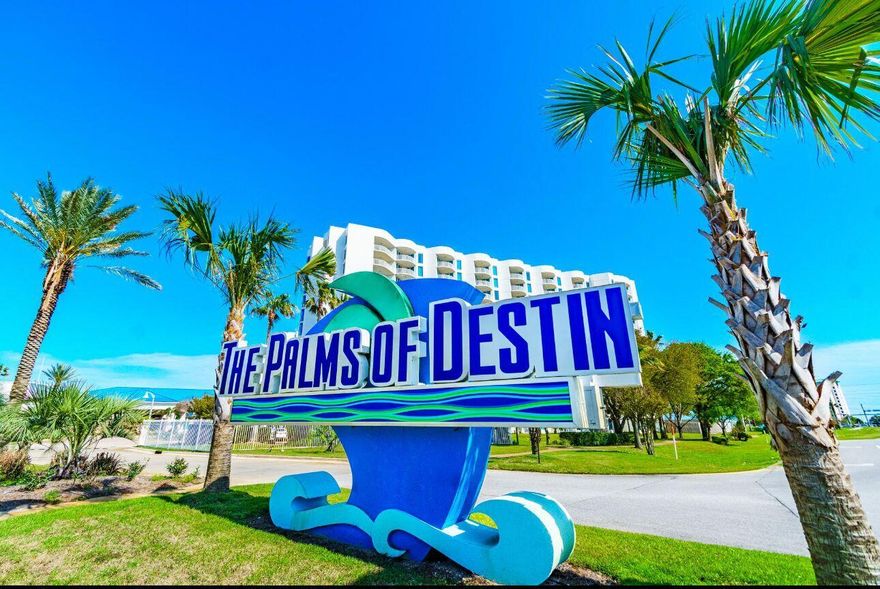 Beautiful Condo recently updated with New floors, paint including kitchen and bath cabinets, new furniture. Located in the Resort of The Palms in the Heart of Destin, Minutes from the Beautiful pandhandle beaches. The unit has generally been used as the owner second home residence. The unit comes fully furnished with washer and dryer included. Amenities include a lagoon pool, hot-tub a childrens pool a luxury spa, fitness center, tennis Courts, pickle ball, and a basketball court. The palms is an excellent investment, second home or primary residence Buyer to verify all dimensions.